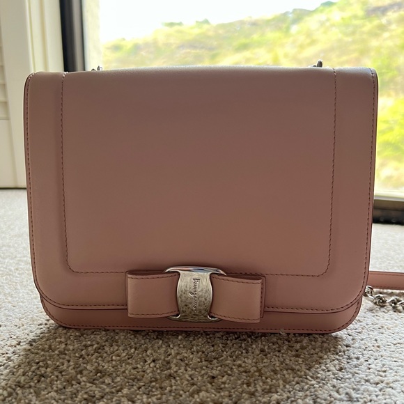Salvatore Ferragamo | Vara Rainbow Camera Bag - Calfskin Leather in Bon Bon Pink - Picture 4 of 15
